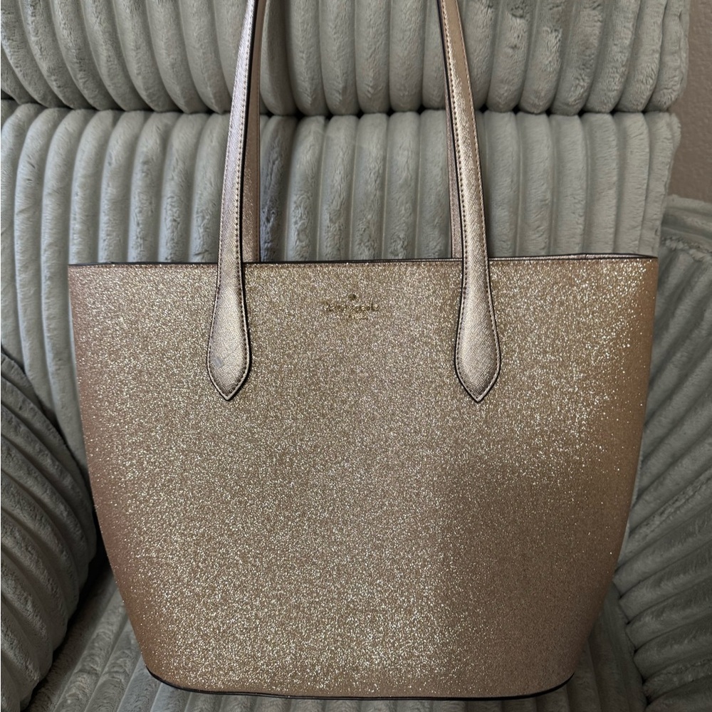 Kate Spade Glitter Tote Bag - Rose Gold